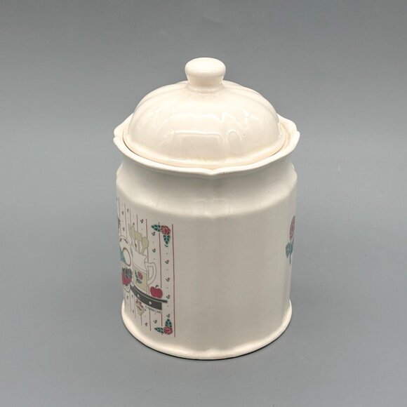 Vintage 1988 CHD Trenditions Ceramic Canister With Country Kitty Graphic - Picture 3 of 7